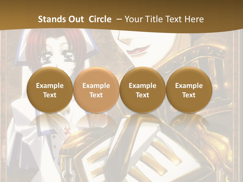 A Couple Of Anime Characters With A Gold Background PowerPoint Template