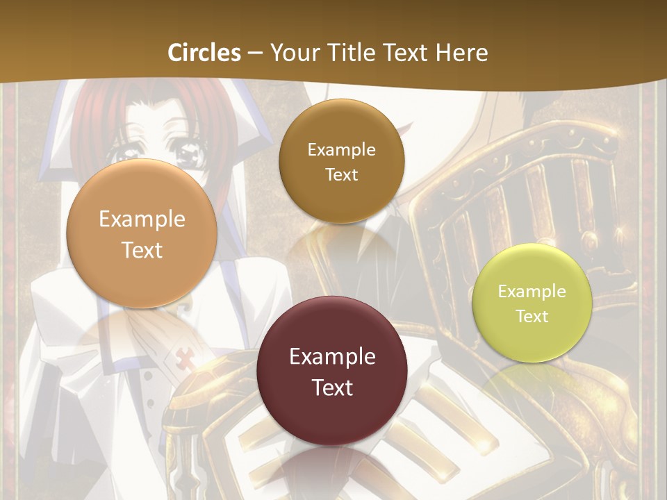 A Couple Of Anime Characters With A Gold Background PowerPoint Template