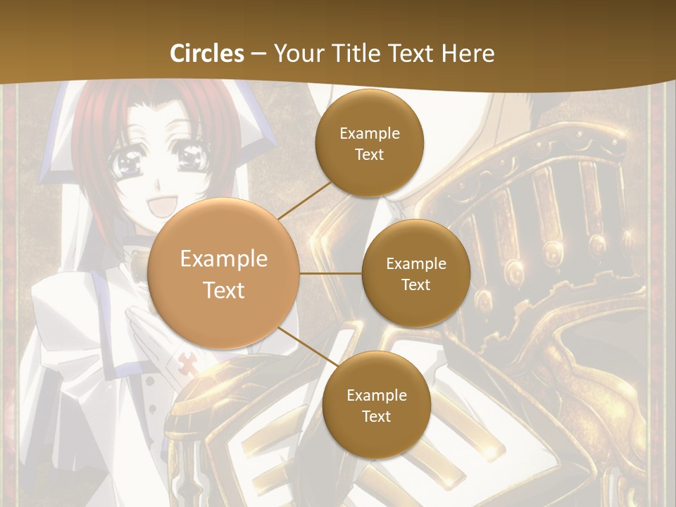 A Couple Of Anime Characters With A Gold Background PowerPoint Template