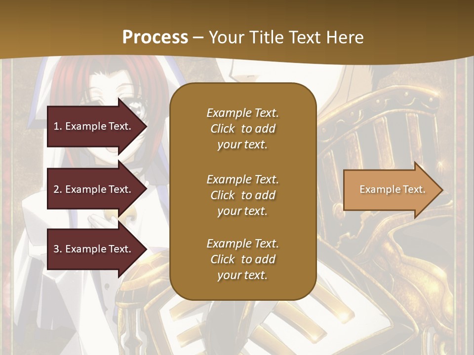 A Couple Of Anime Characters With A Gold Background PowerPoint Template