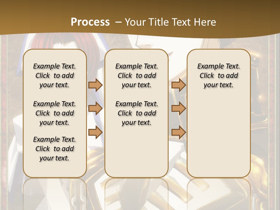 A Couple Of Anime Characters With A Gold Background PowerPoint Template