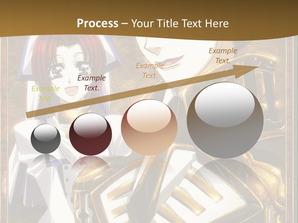A Couple Of Anime Characters With A Gold Background PowerPoint Template