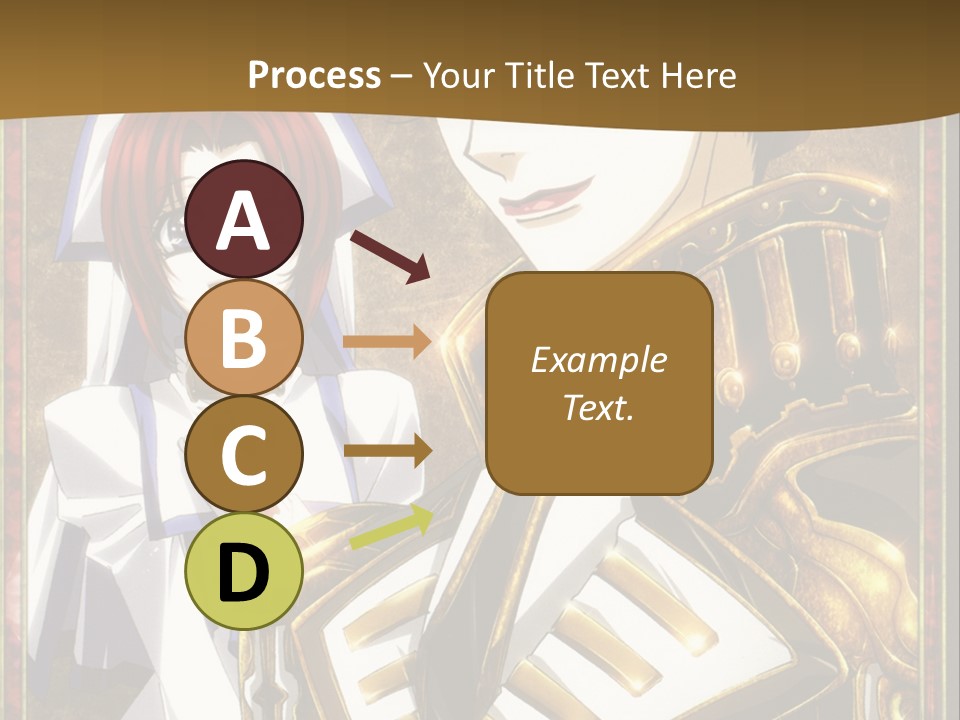 A Couple Of Anime Characters With A Gold Background PowerPoint Template