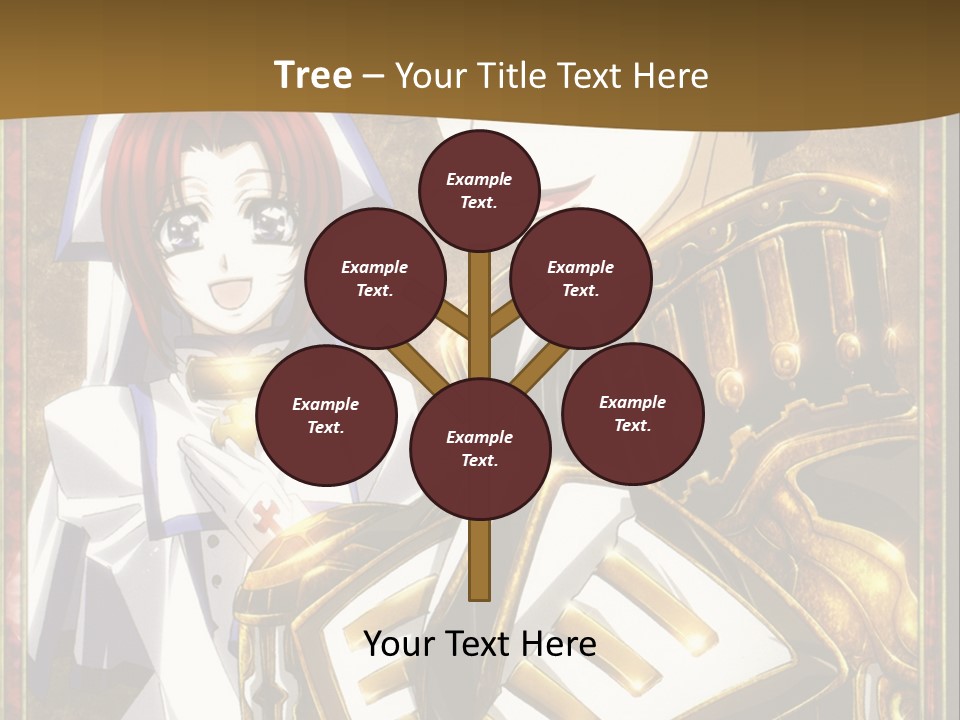 A Couple Of Anime Characters With A Gold Background PowerPoint Template