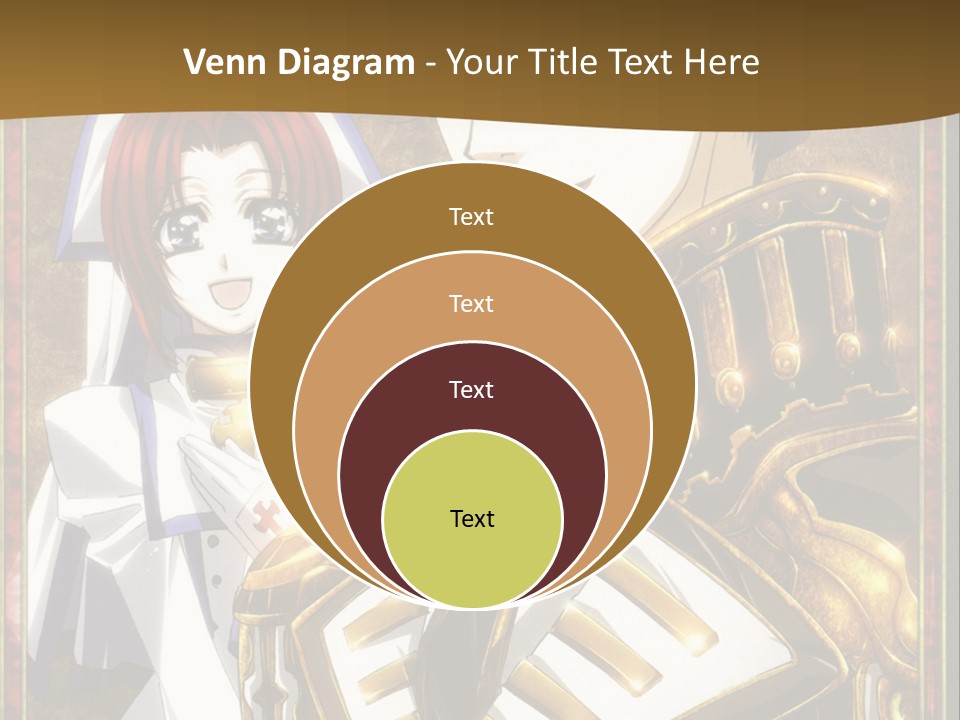 A Couple Of Anime Characters With A Gold Background PowerPoint Template