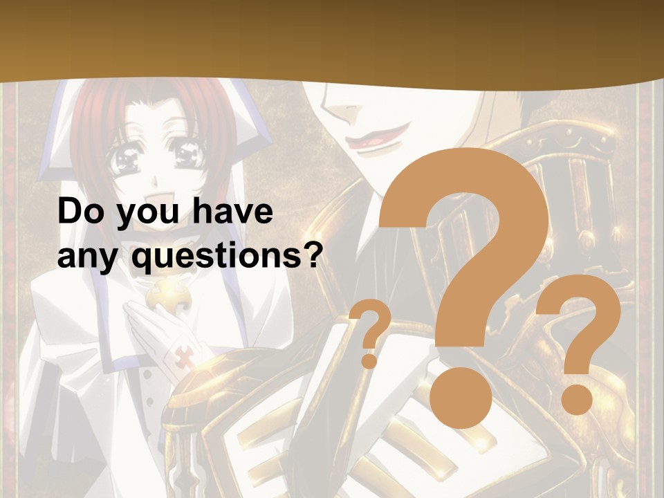 A Couple Of Anime Characters With A Gold Background PowerPoint Template