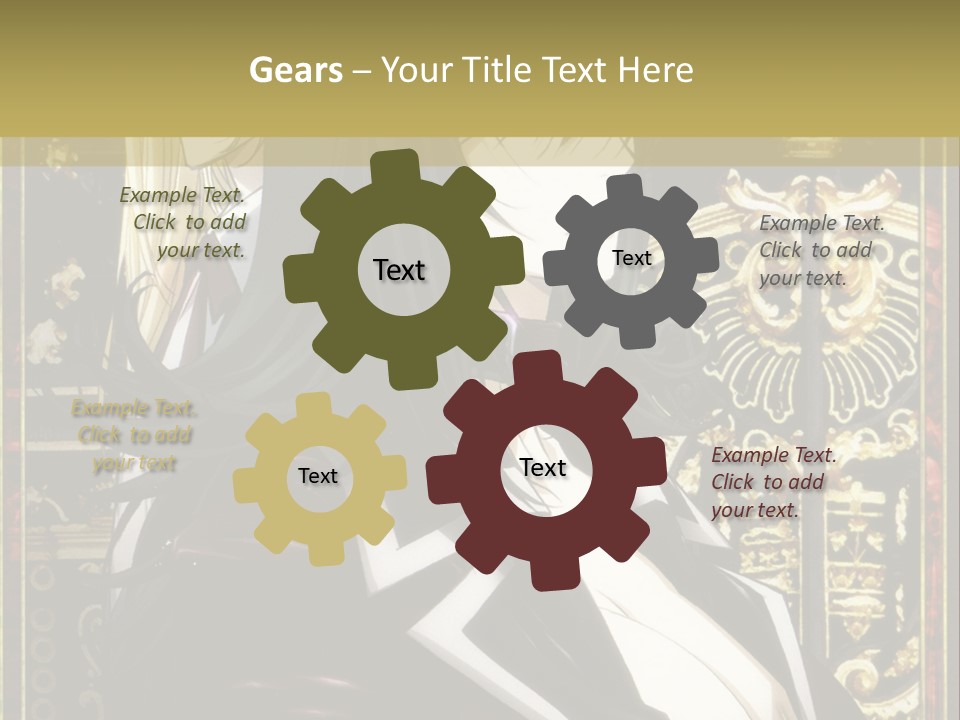 A Couple Of Anime Characters Standing Next To Each Other PowerPoint Template