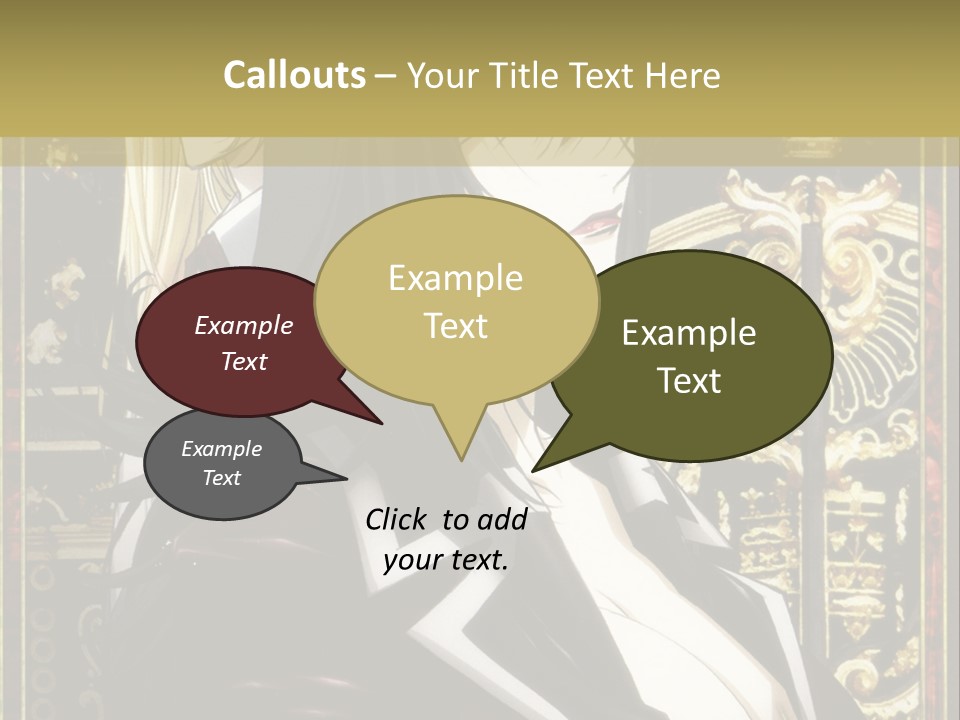 A Couple Of Anime Characters Standing Next To Each Other PowerPoint Template