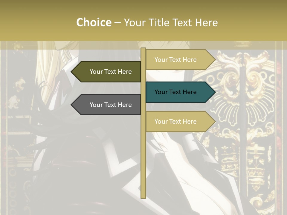 A Couple Of Anime Characters Standing Next To Each Other PowerPoint Template