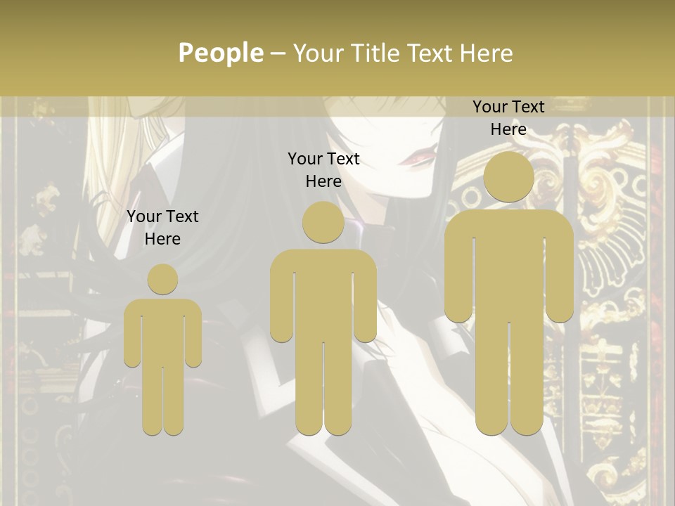 A Couple Of Anime Characters Standing Next To Each Other PowerPoint Template