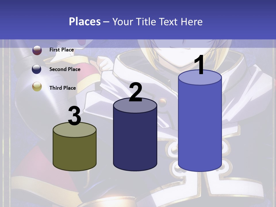 A Couple Of Anime Characters With A Blue Background PowerPoint Template