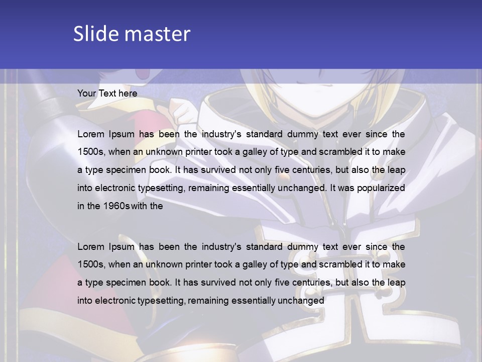 A Couple Of Anime Characters With A Blue Background PowerPoint Template