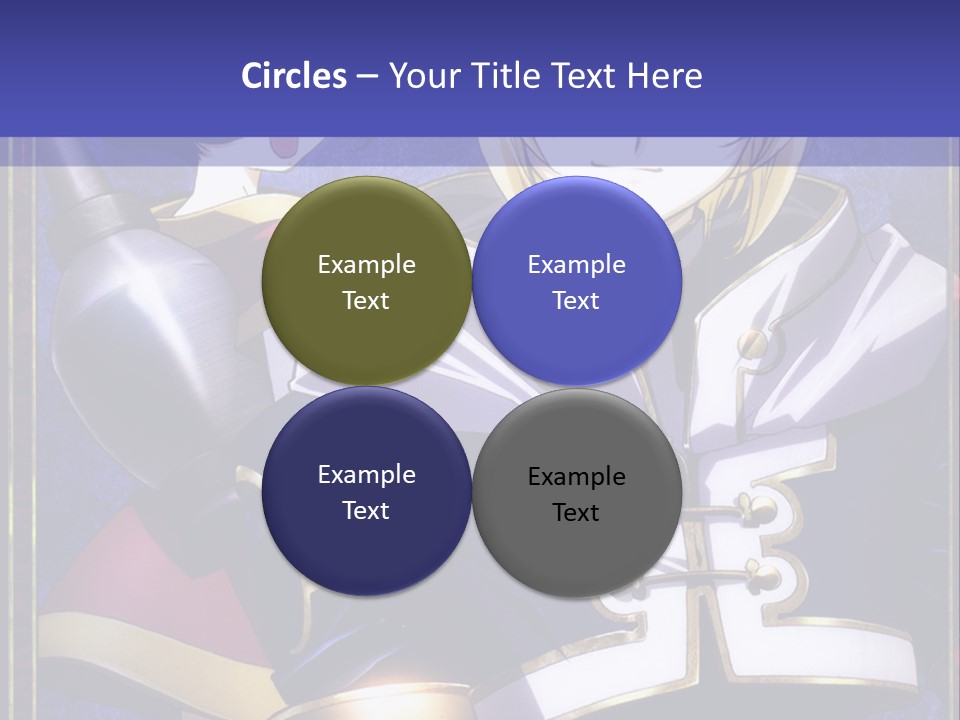 A Couple Of Anime Characters With A Blue Background PowerPoint Template