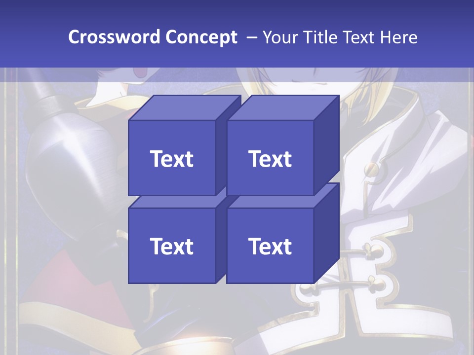 A Couple Of Anime Characters With A Blue Background PowerPoint Template