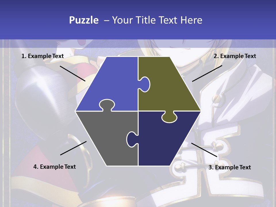 A Couple Of Anime Characters With A Blue Background PowerPoint Template