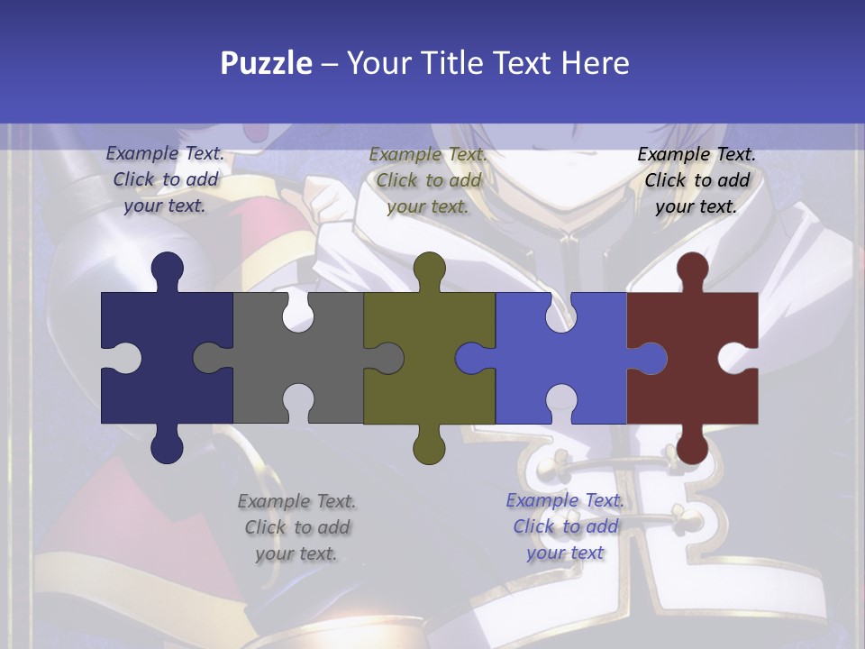 A Couple Of Anime Characters With A Blue Background PowerPoint Template