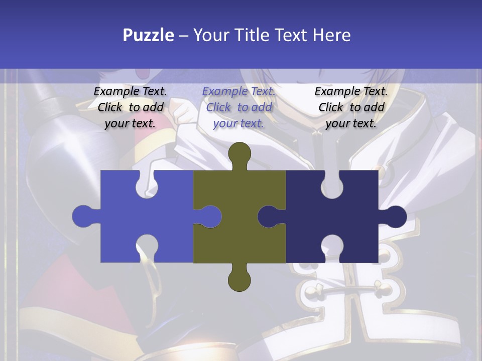 A Couple Of Anime Characters With A Blue Background PowerPoint Template