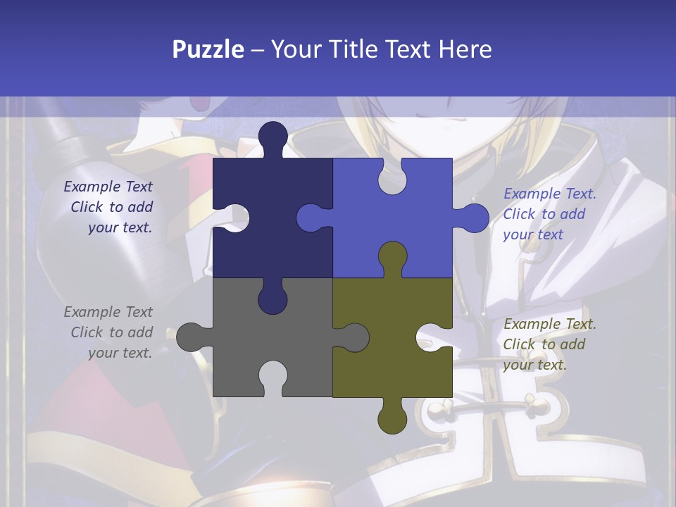 A Couple Of Anime Characters With A Blue Background PowerPoint Template