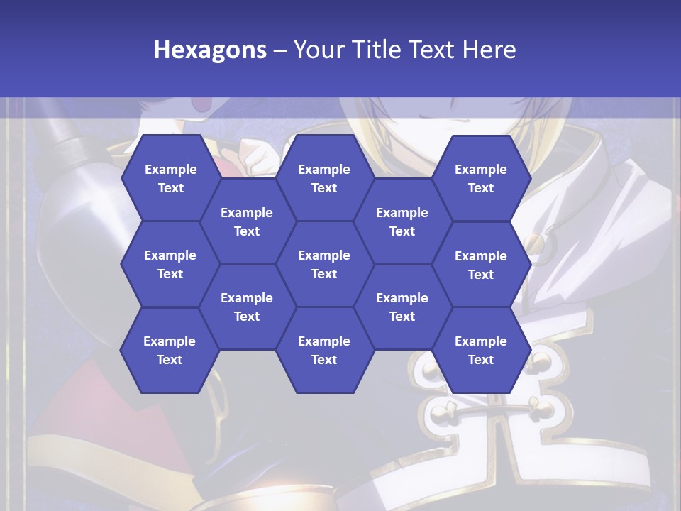 A Couple Of Anime Characters With A Blue Background PowerPoint Template