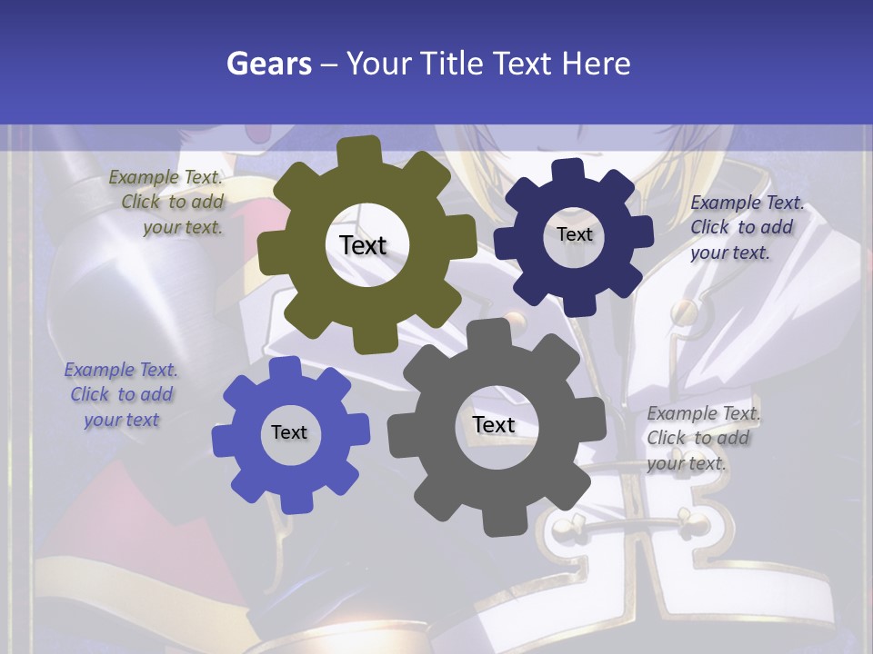 A Couple Of Anime Characters With A Blue Background PowerPoint Template