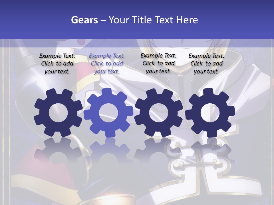 A Couple Of Anime Characters With A Blue Background PowerPoint Template