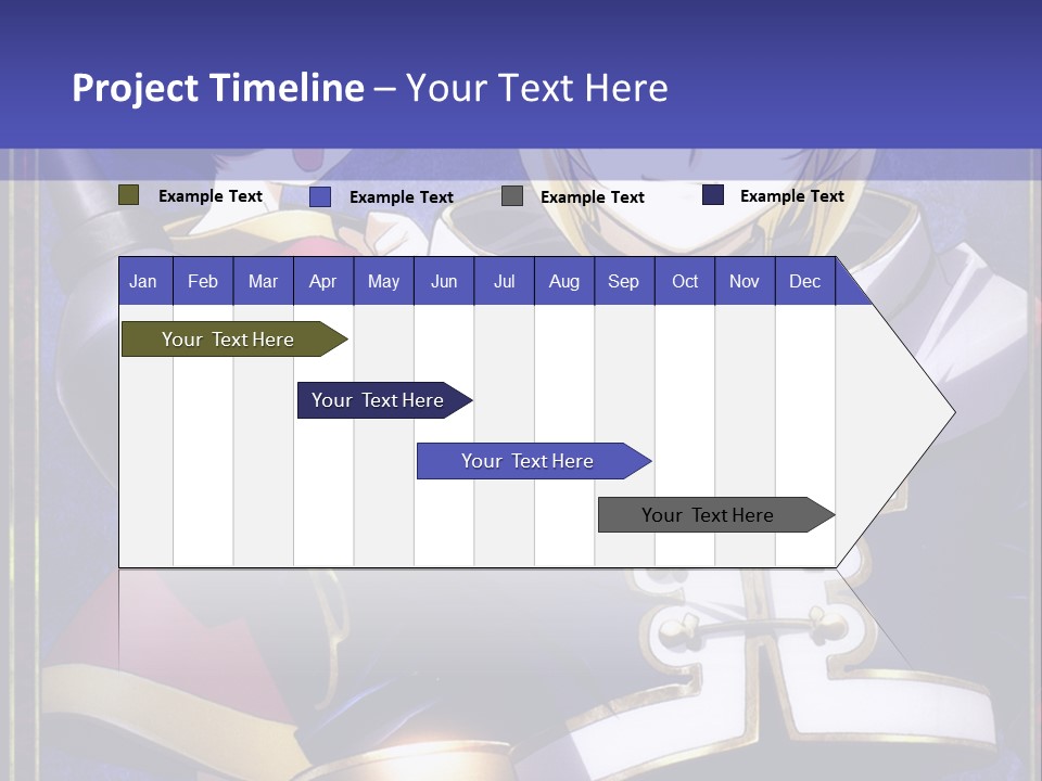 A Couple Of Anime Characters With A Blue Background PowerPoint Template