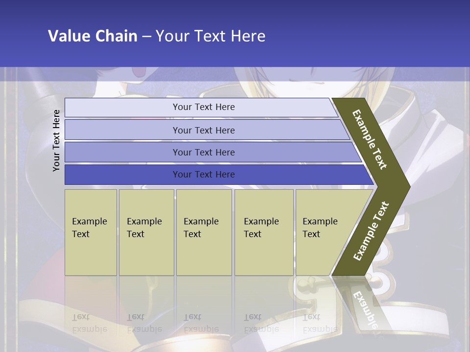 A Couple Of Anime Characters With A Blue Background PowerPoint Template