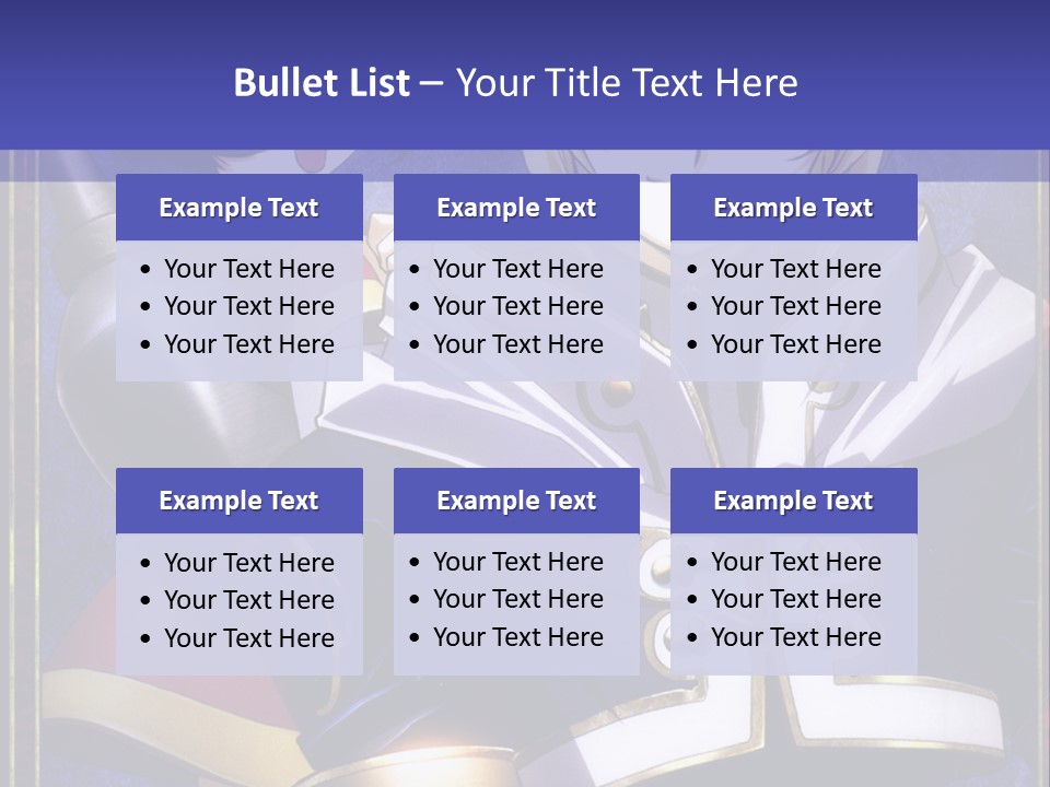 A Couple Of Anime Characters With A Blue Background PowerPoint Template