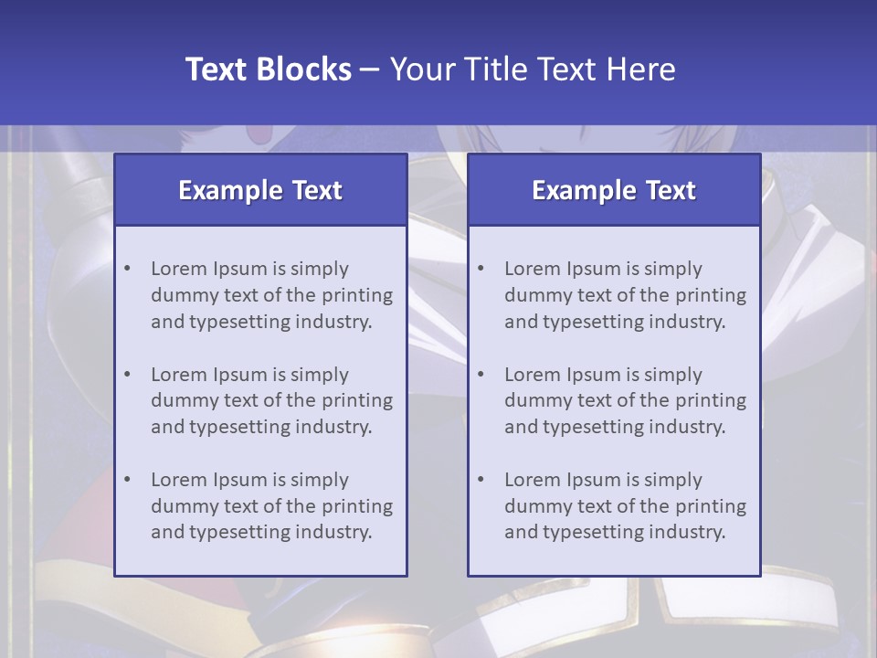 A Couple Of Anime Characters With A Blue Background PowerPoint Template