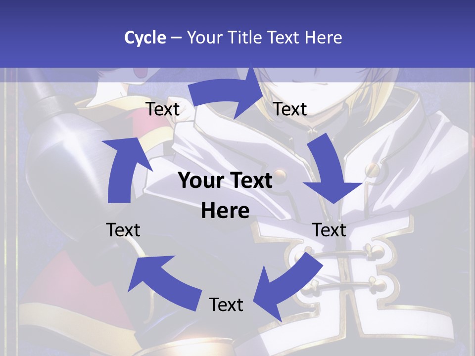 A Couple Of Anime Characters With A Blue Background PowerPoint Template