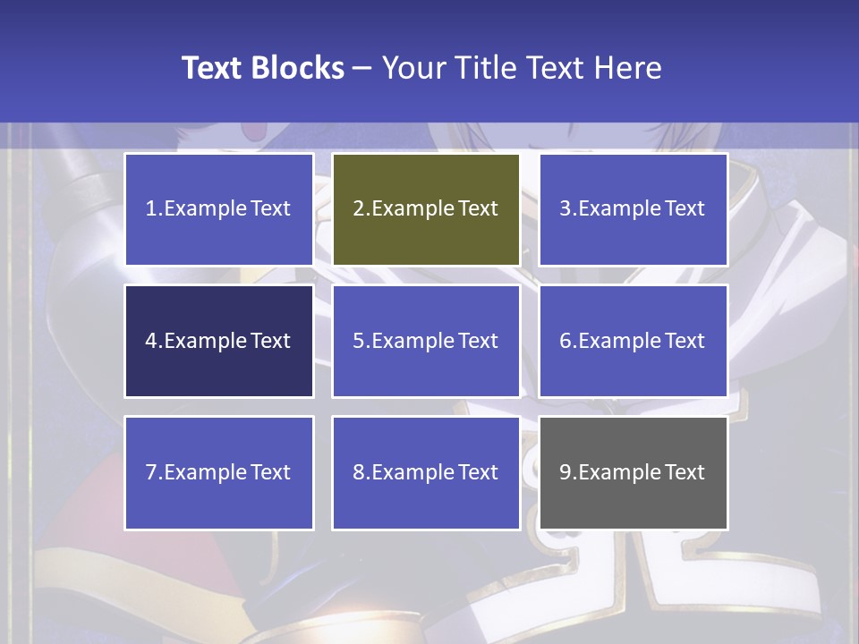 A Couple Of Anime Characters With A Blue Background PowerPoint Template