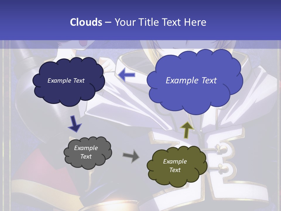 A Couple Of Anime Characters With A Blue Background PowerPoint Template