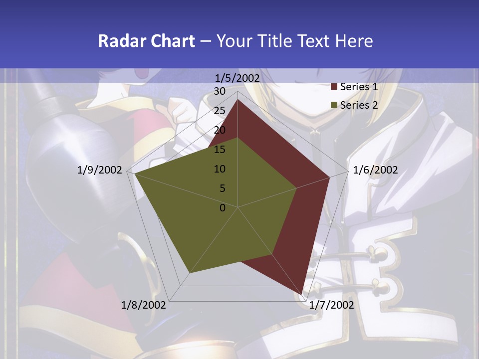 A Couple Of Anime Characters With A Blue Background PowerPoint Template