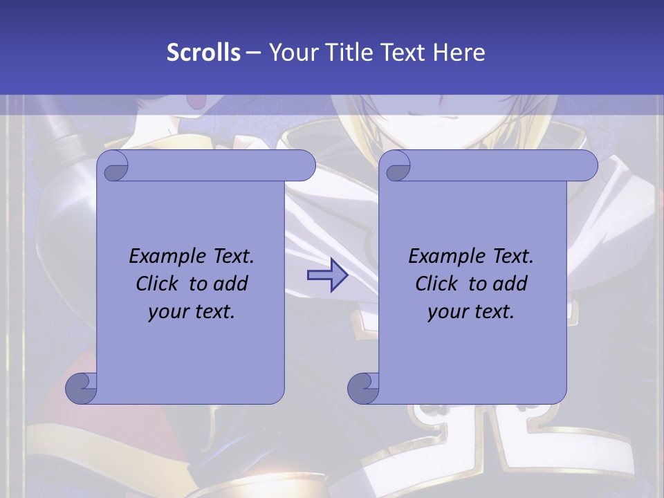 A Couple Of Anime Characters With A Blue Background PowerPoint Template