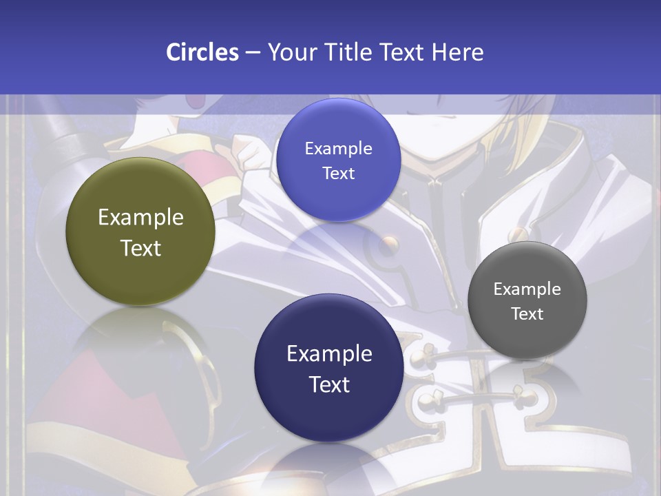 A Couple Of Anime Characters With A Blue Background PowerPoint Template