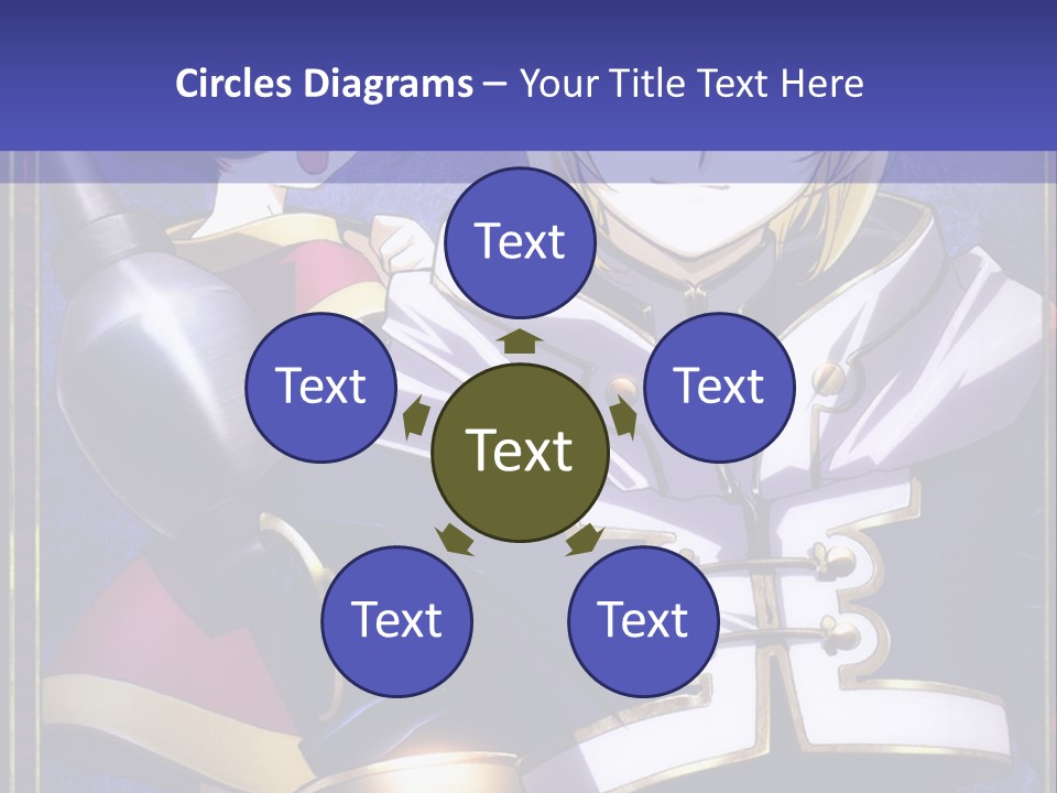 A Couple Of Anime Characters With A Blue Background PowerPoint Template