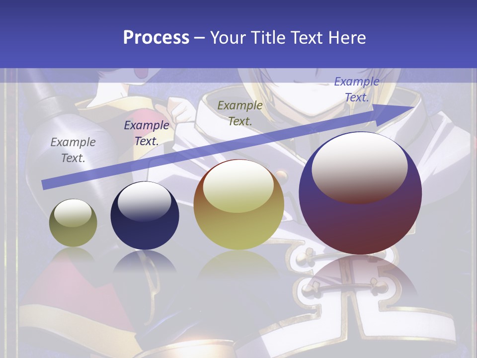 A Couple Of Anime Characters With A Blue Background PowerPoint Template