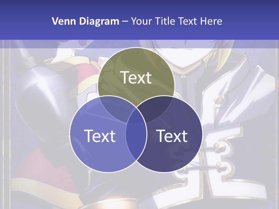 A Couple Of Anime Characters With A Blue Background PowerPoint Template