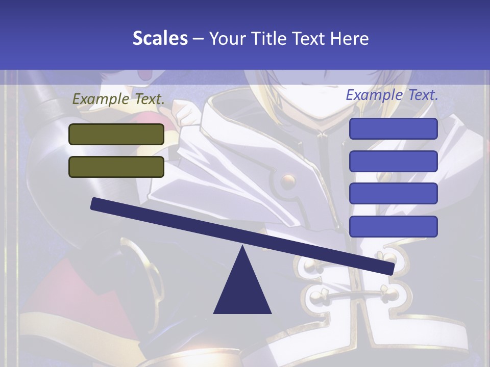 A Couple Of Anime Characters With A Blue Background PowerPoint Template