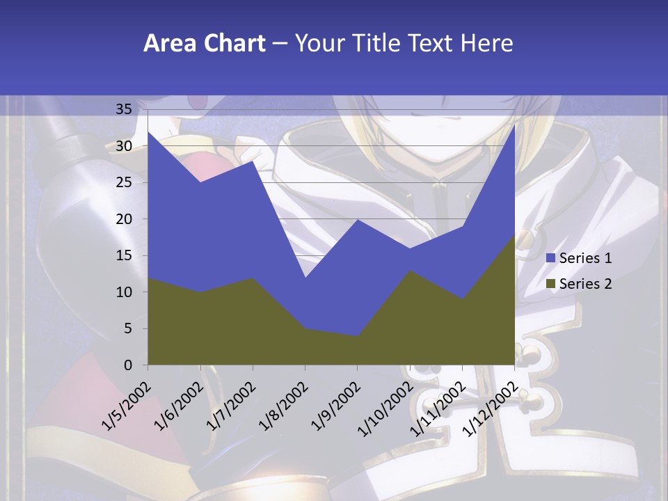 A Couple Of Anime Characters With A Blue Background PowerPoint Template