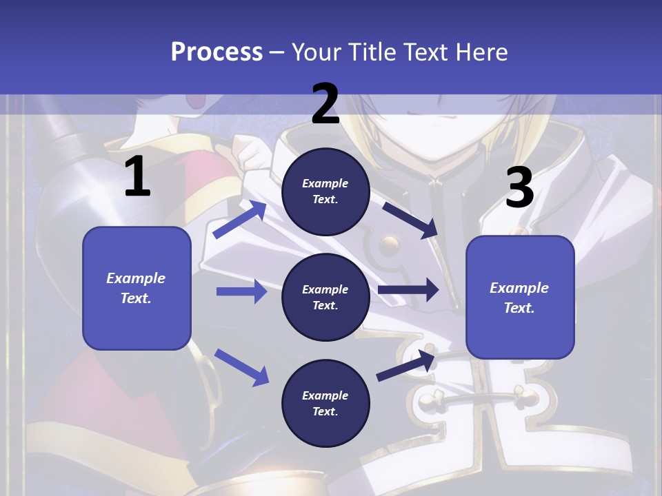 A Couple Of Anime Characters With A Blue Background PowerPoint Template