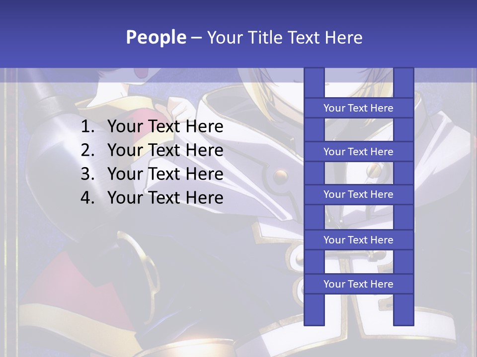 A Couple Of Anime Characters With A Blue Background PowerPoint Template