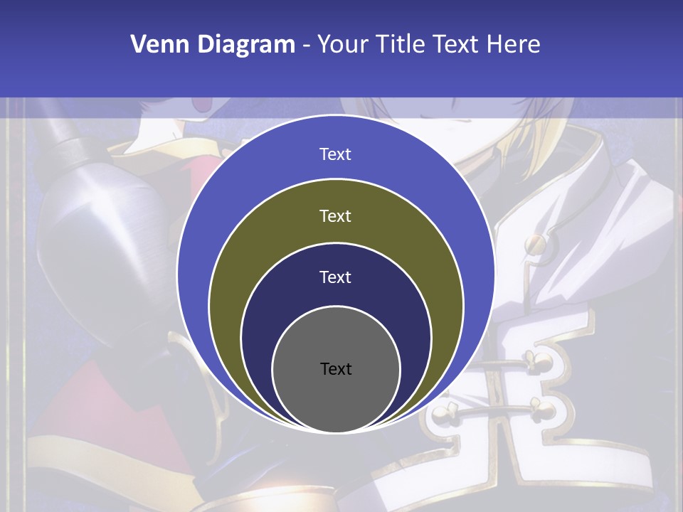 A Couple Of Anime Characters With A Blue Background PowerPoint Template