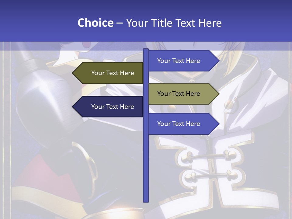 A Couple Of Anime Characters With A Blue Background PowerPoint Template