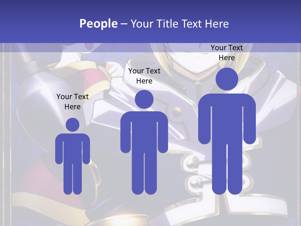 A Couple Of Anime Characters With A Blue Background PowerPoint Template