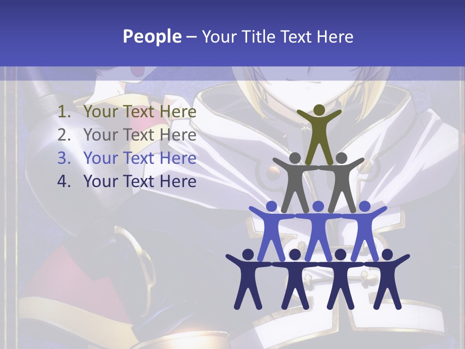 A Couple Of Anime Characters With A Blue Background PowerPoint Template