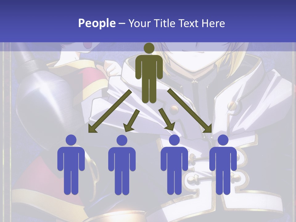 A Couple Of Anime Characters With A Blue Background PowerPoint Template