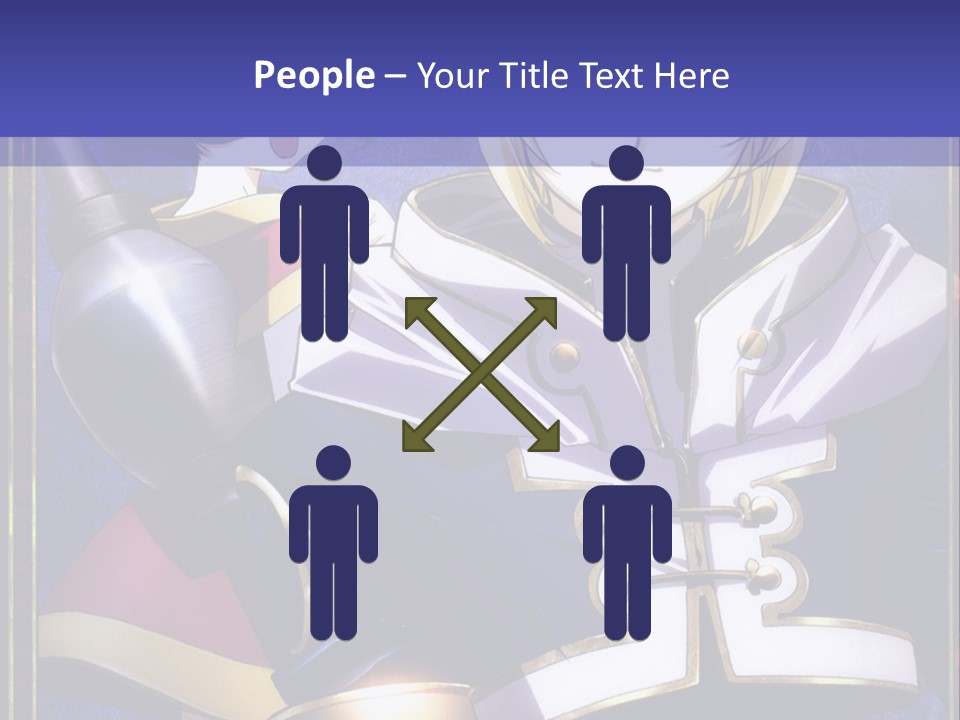 A Couple Of Anime Characters With A Blue Background PowerPoint Template