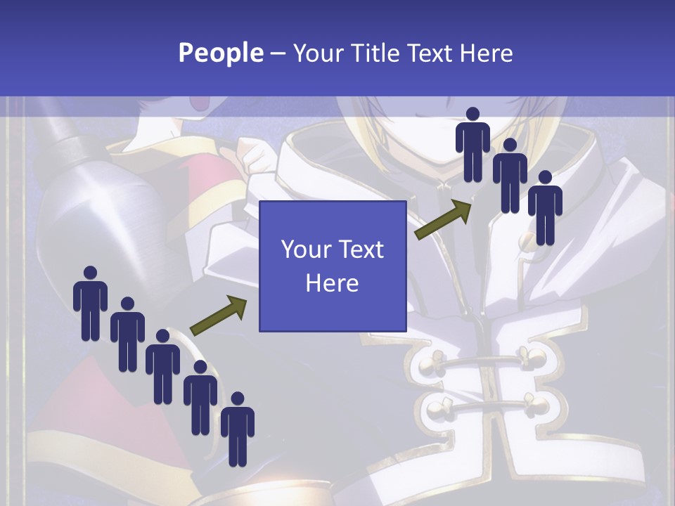 A Couple Of Anime Characters With A Blue Background PowerPoint Template