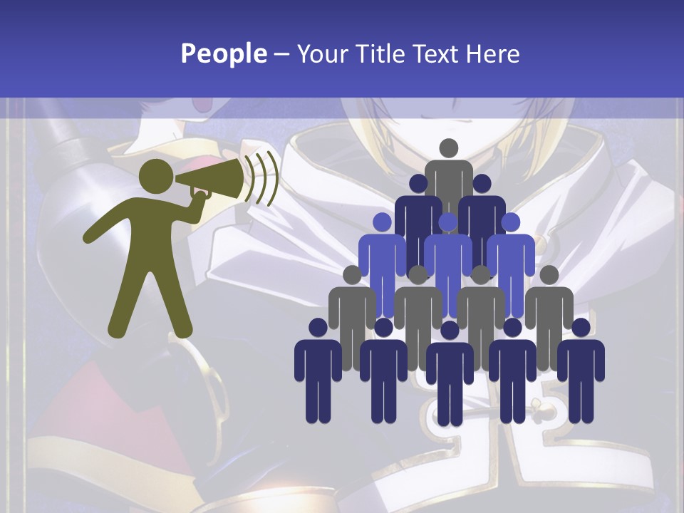 A Couple Of Anime Characters With A Blue Background PowerPoint Template